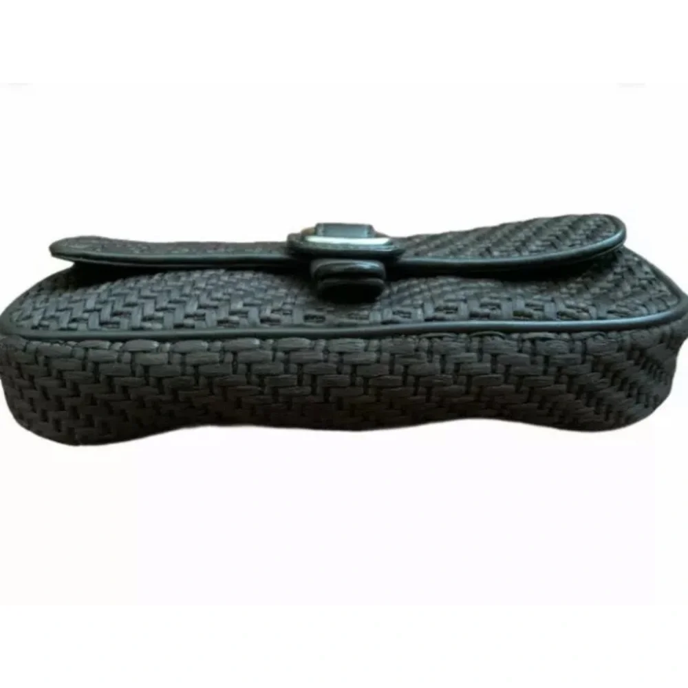Ann Taylor Dark Brown Woven Wristlet Clutch